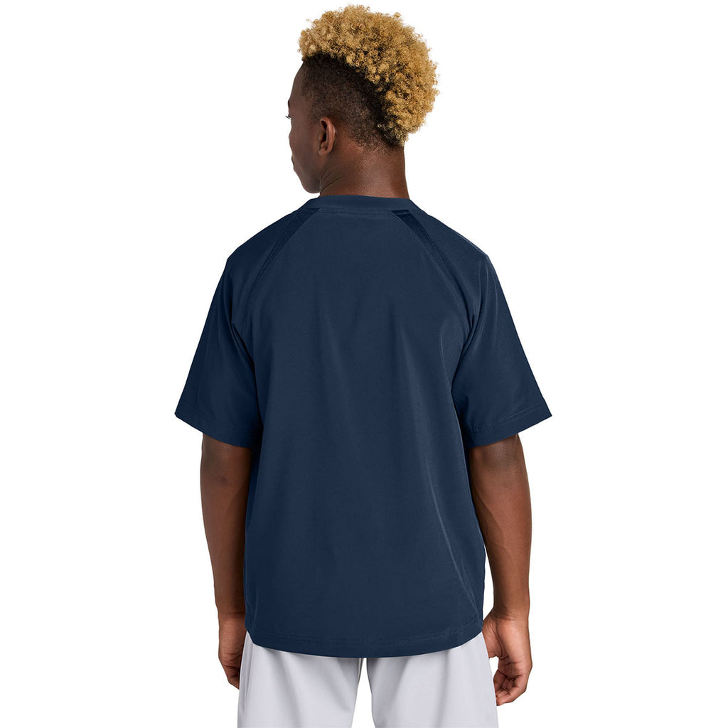 Sport-Tek Youth True Navy Repeat 1/2-Zip Short Sleeve Jacket