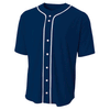 A4 Unisex Navy Short Sleeve Full-Button Baseball Top