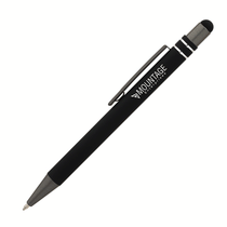 Logomark Black Silvana Soft-Touch Ballpoint Pen with Stylus