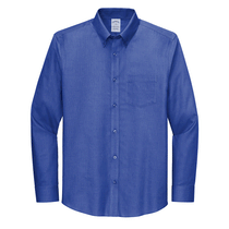 Brooks Brothers Men's Cobalt Blue Tall Wrinkle-Free Stretch Nailhead Shirt