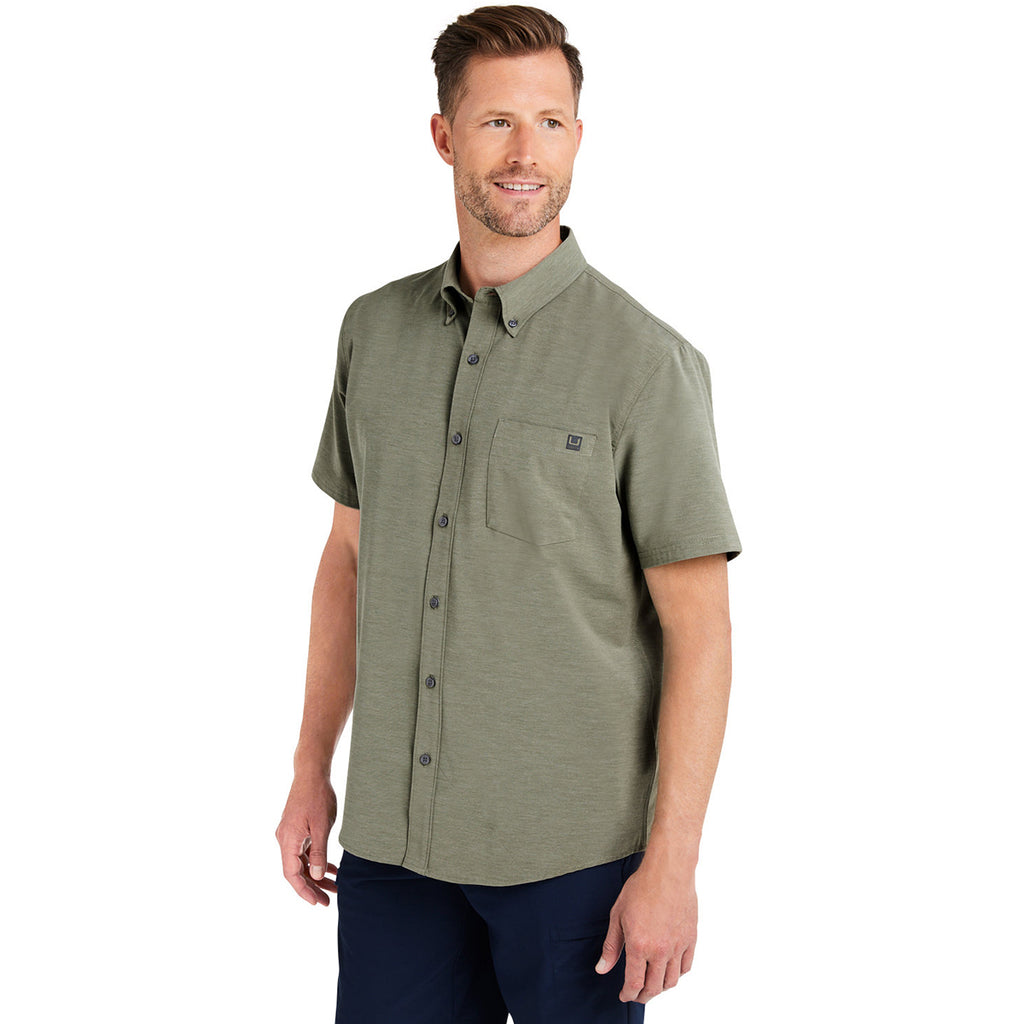 HUK Men's Moss Kona Solid Short Sleeve Shirt