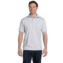 Hanes Men's Ash 5.2 oz. 50/50 EcoSmart Jersey Knit Polo