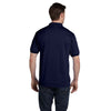 Hanes Men's Navy 5.2 oz. 50/50 EcoSmart Jersey Knit Polo