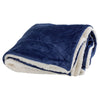 Vantage Navy Faux Mink Sherpa Blanket