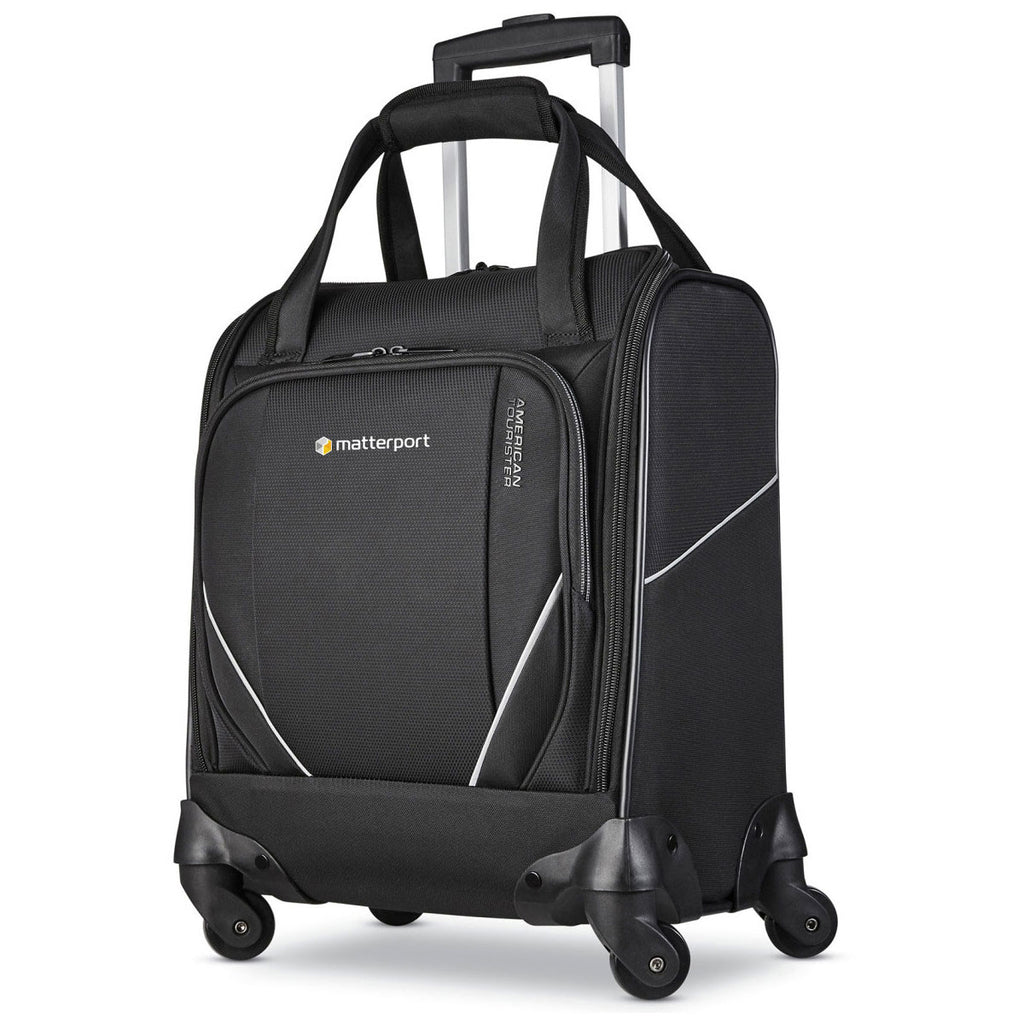 American Tourister Black Zoom Turbo Spinner Underseat Carry-On