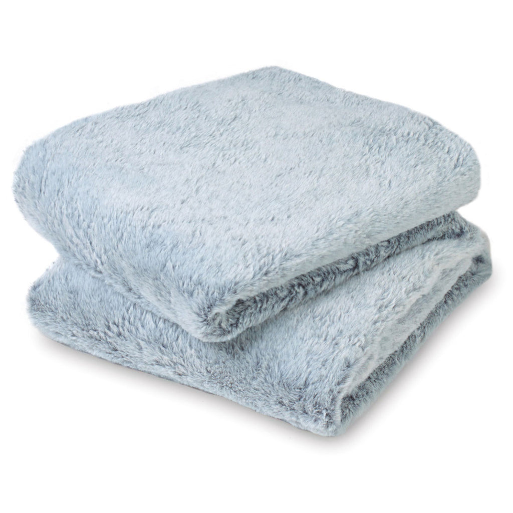 Gemline Grey Luxe Faux Fur Throw Blanket