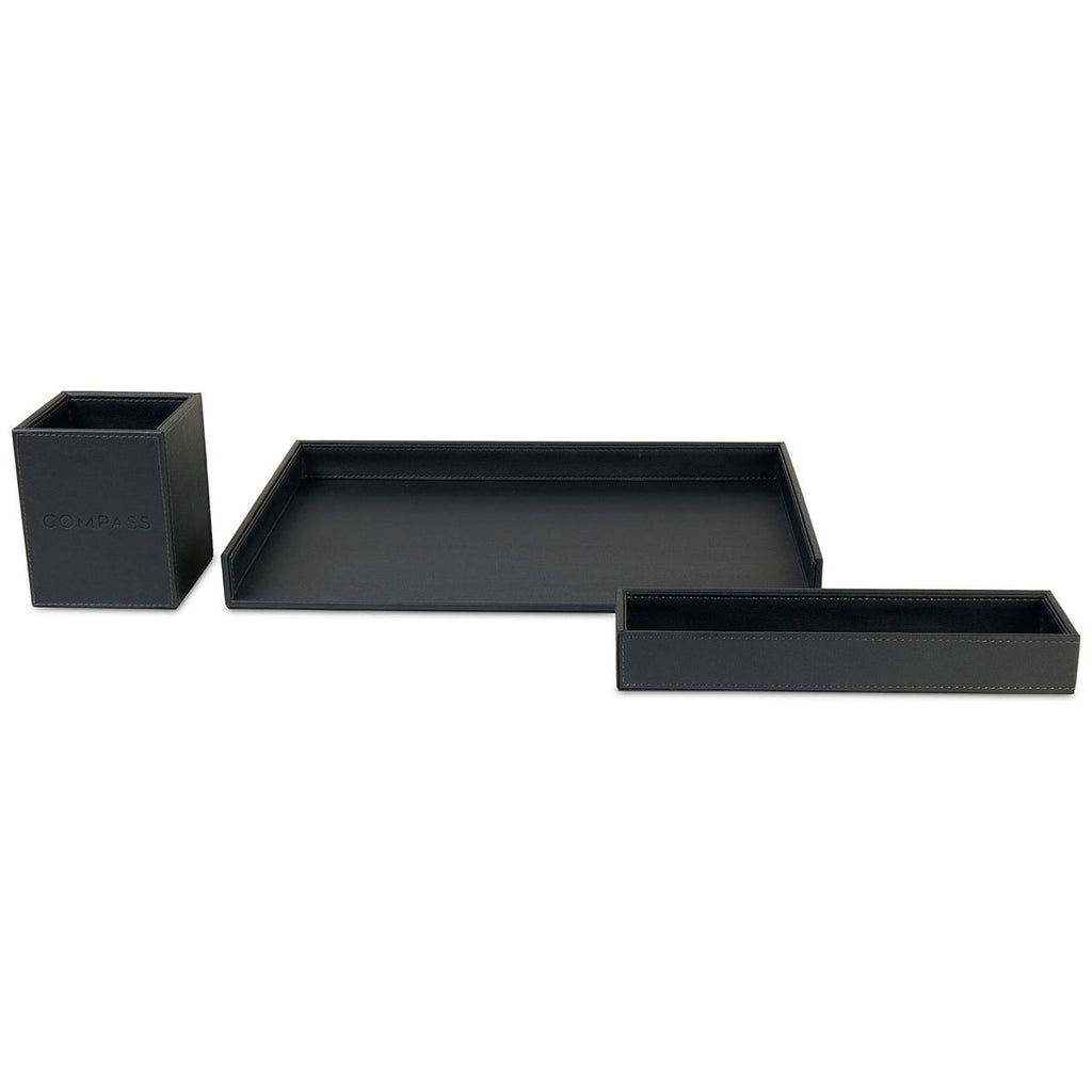 Gemline Easton Black 3 Piece Desktop Organizer