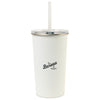 Gemline White Arlo Classics Stainless Steel Tumbler with Straw - 20 Oz.