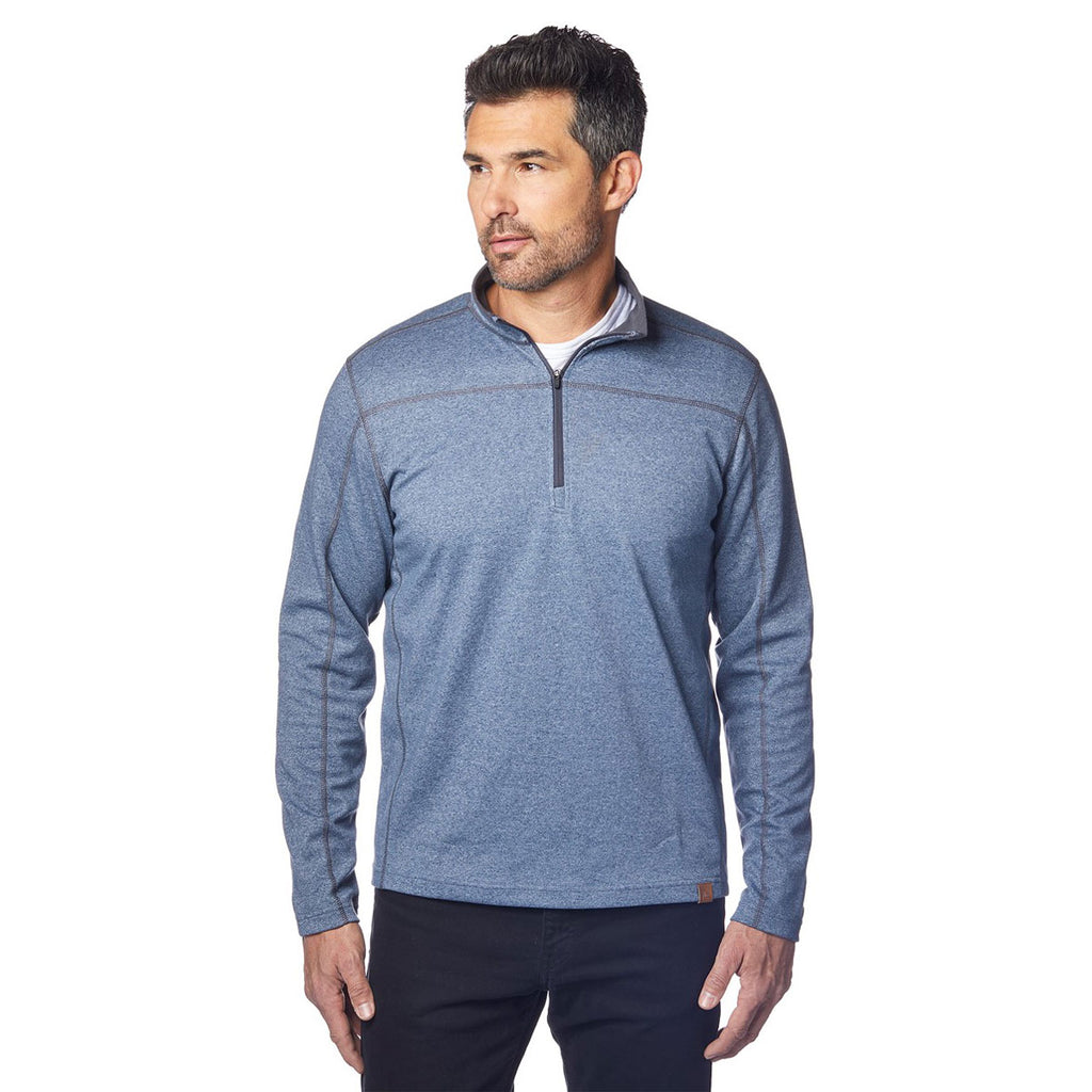 Landway Men's Heather Navy Basecamp Heather Quarter Zip Pullover