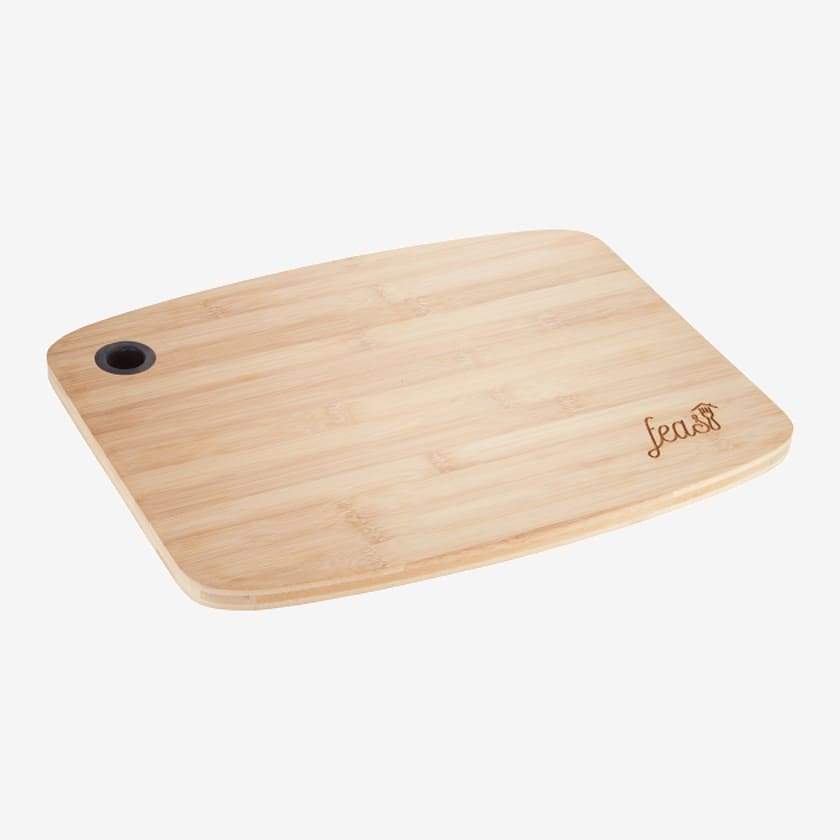 Leed's Black FSC Large Bamboo Cutting Board with Silicone Grip