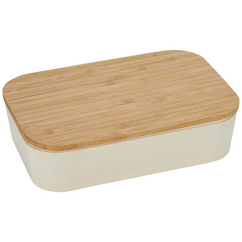 Leed's Beige Bamboo Fiber Lunch Box with Cutting Board Lid