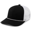 Pacific Headwear Black/White/Black Trucker Snapback Braid Cap