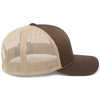 Pacific Headwear Brown/Khaki/Brown Trucker Snapback Braid Cap