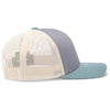 Pacific Headwear Heather Grey/Beige/Smoke Blue Snapback Trucker Mesh Cap