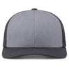 Pacific Headwear Heather Grey/Lt Charcoal/Lt Charcoal Snapback Trucker Mesh Cap