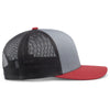 Pacific Headwear Heather Grey/Lt Charcoal/Varsity Snapback Trucker Mesh Cap