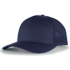 Pacific Headwear Navy/Teal Perforated 5-Panel Trucker Snap-Back Cap