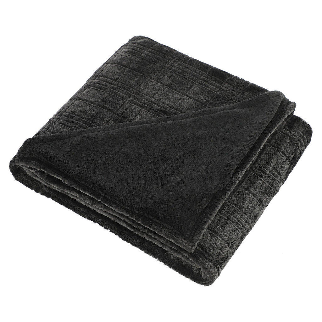 Leed's Black Luxury Comfort Flannel Fleece Blanket