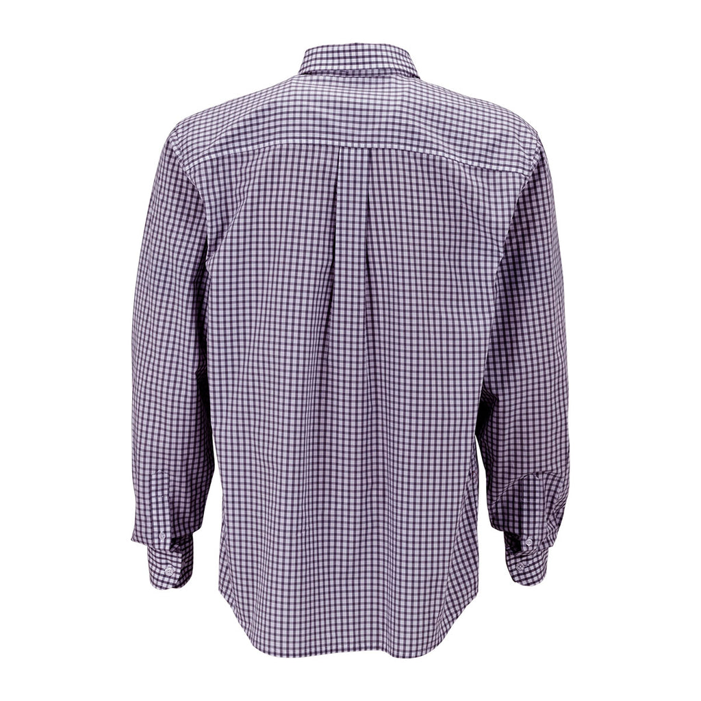 Vantage Men's Purple/White Easy-Care Gingham Check Shirt