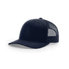 Richardson Navy Mesh Back Solid Trucker Hat