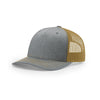 Richardson Heather Grey/Amber Gold Mesh Back Five Panel Trucker Hat