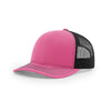 Richardson Hot Pink/Black Mesh Back Split Trucker Hat