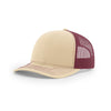 Richardson Khaki/Burgundy Mesh Back Split Trucker Hat