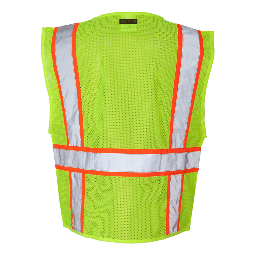 ML Kishigo Men's Lime Ultra-Cool Solid Front Vest with Mesh Back