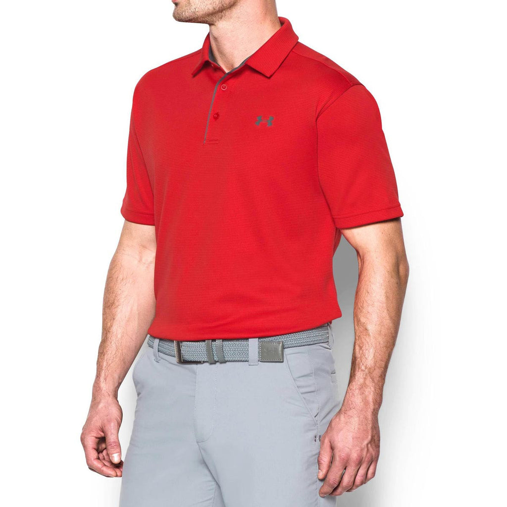 Under Armour Men's Red/Graphite/Graphite Tech Polo