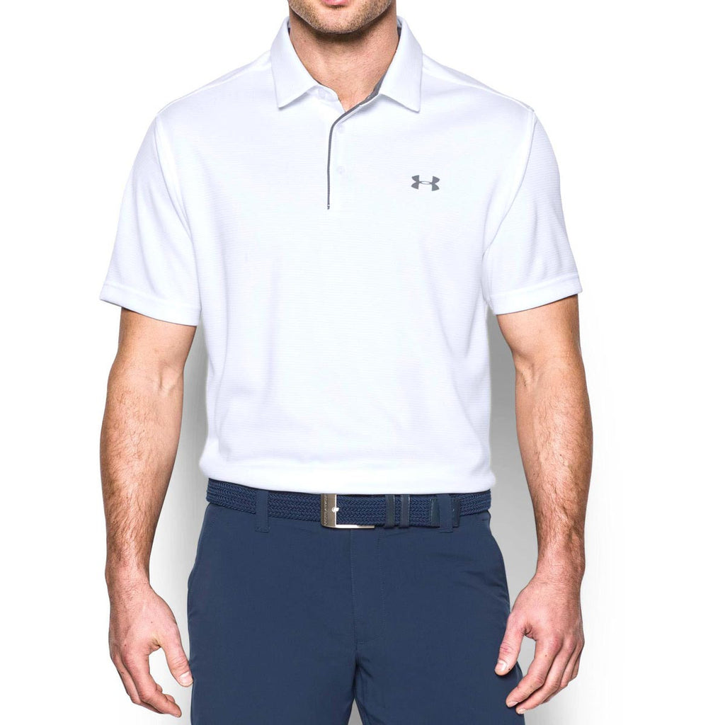 Under Armour Men's White/Graphite/Graphite Tech Polo