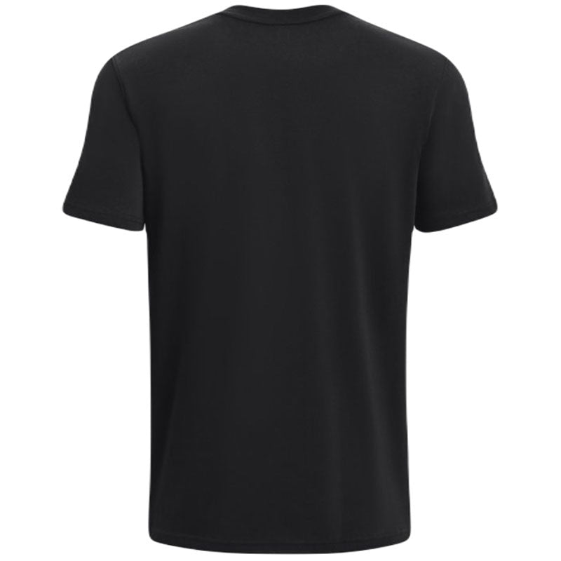 Under Armour Men's Black/White Logo Embroidered Heavyweight Short Sleeve