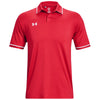 Under Armour Men's Red/White Team Tipped Polo