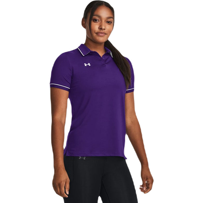 Under Armour Women's Purple/White Team Tipped Polo