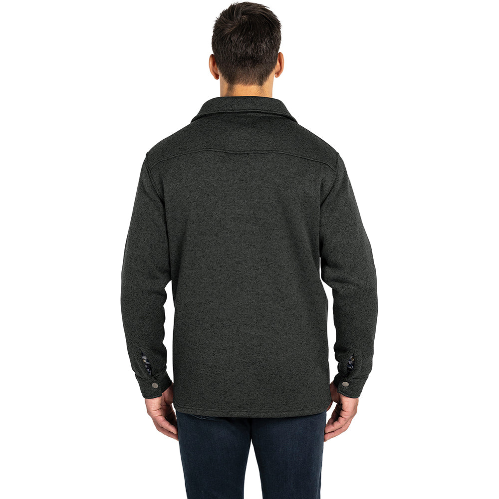 Charles River Men's Black Heathered Fleece Snap Shacket