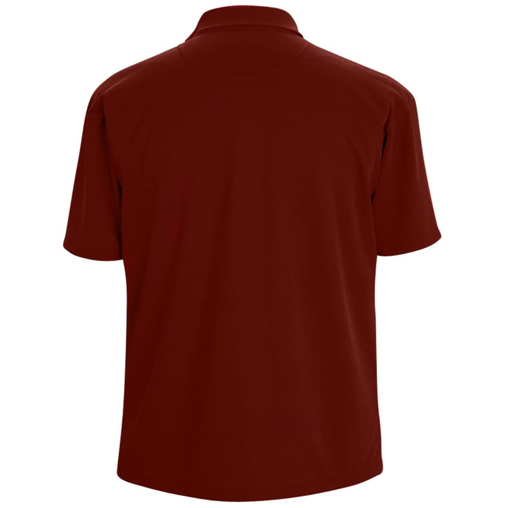 Edwards Men's Burgundy Hi-Performance Mesh Short Sleeve Polo