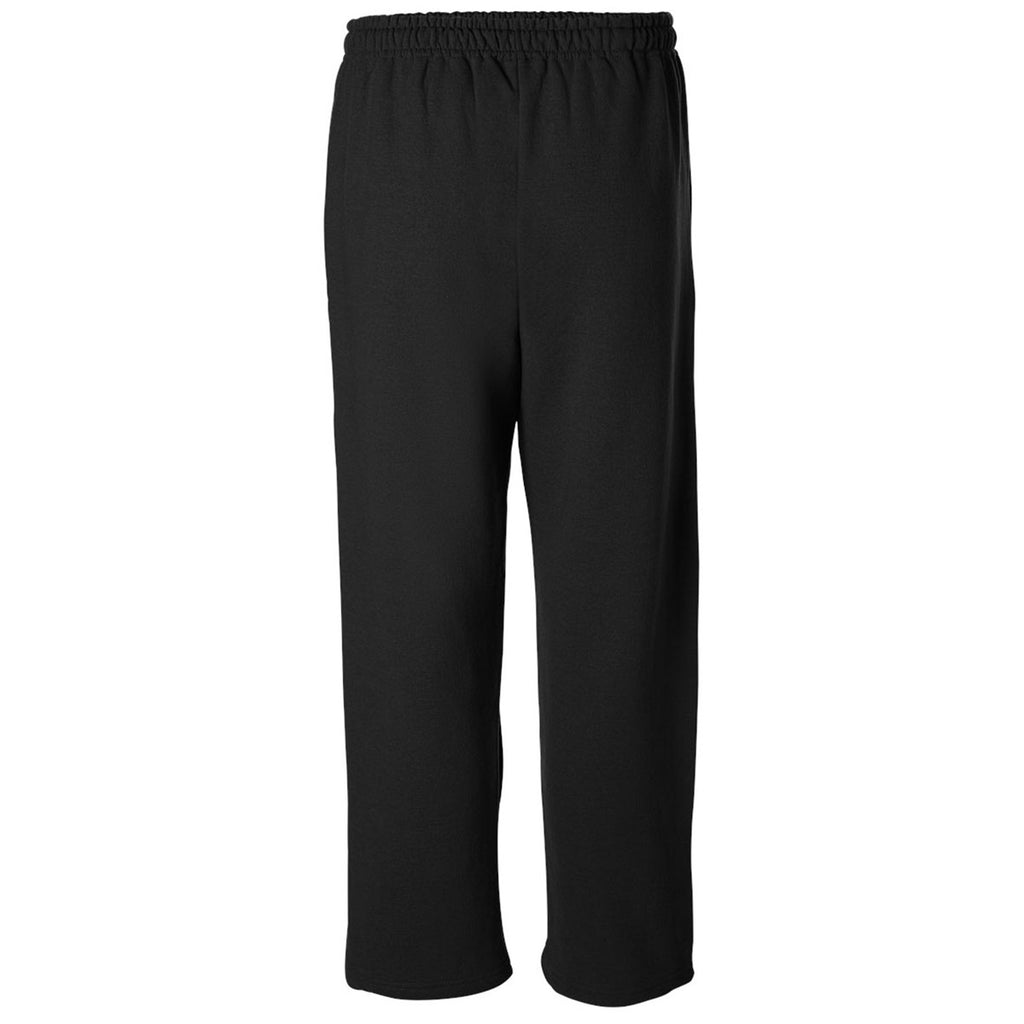 Gildan Unisex Black Heavy Blend Open-Bottom Sweatpants