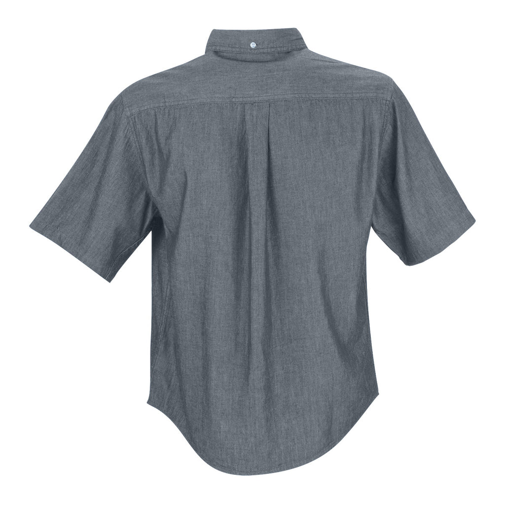 Vantage Men's Grey Short-Sleeve Hudson Denim Shirt