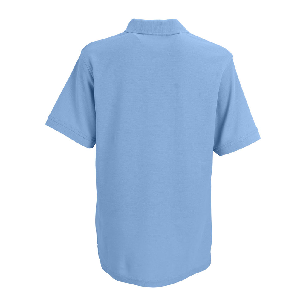 Vantage Women's Carolina Blue Soft-Blend Double-Tuck Pique Polo