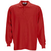 Vantage Men's Red Long Sleeve Soft-Blend Double-Tuck Pique Polo