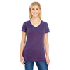 Threadfast Apparel Women's Berry Cross Dye Short-Sleeve V-Neck T-Shirt