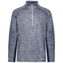 Holloway Men's Navy Heather Electrify Coolcore 1/2 Zip Pullover