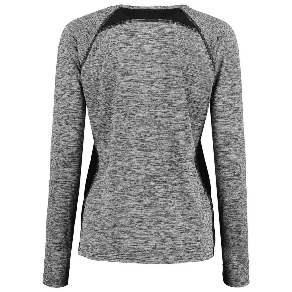 Holloway Women's Black Heather Electrify Coolcore Long Sleeve Tee