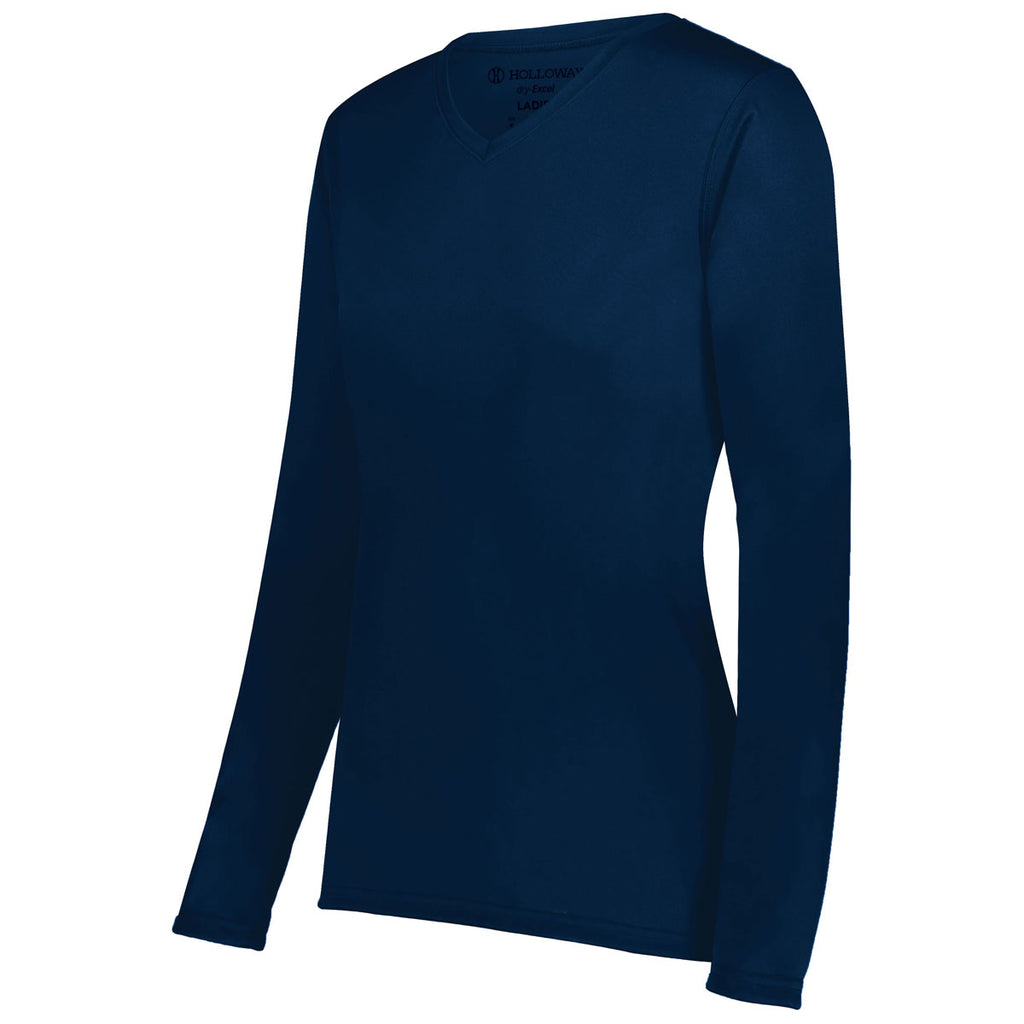 Holloway Women's Navy Momentum Long Sleeve Tee