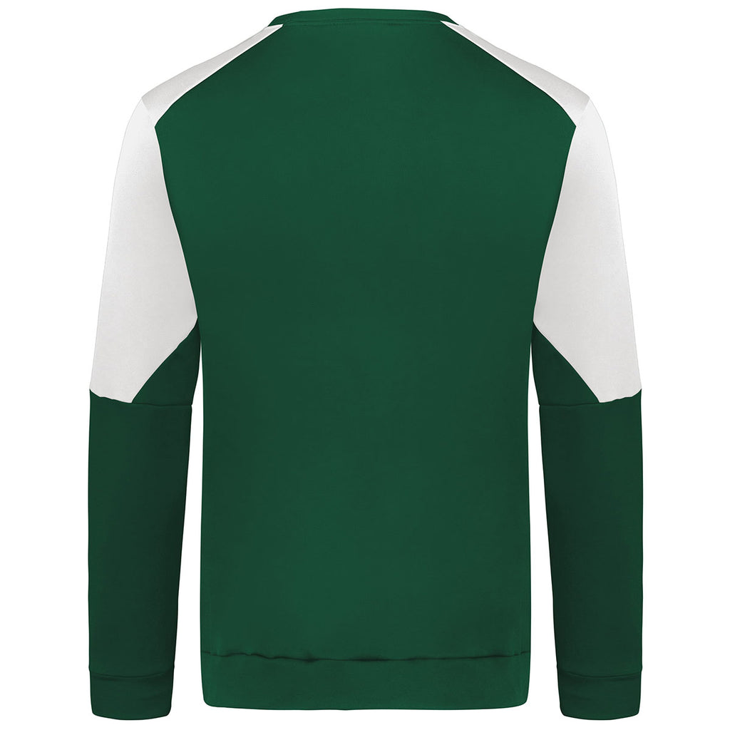 Holloway Men's Dark Green/White Momentum Team Fleece Crew