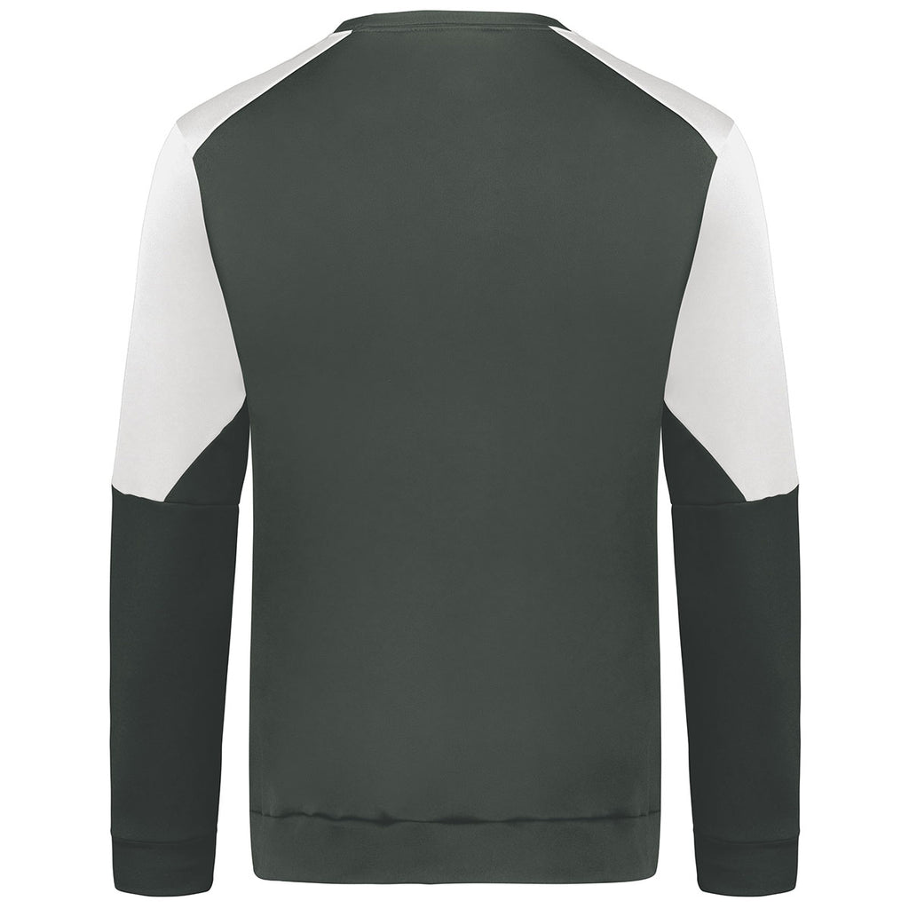 Holloway Men's Iron/White Momentum Team Fleece Crew