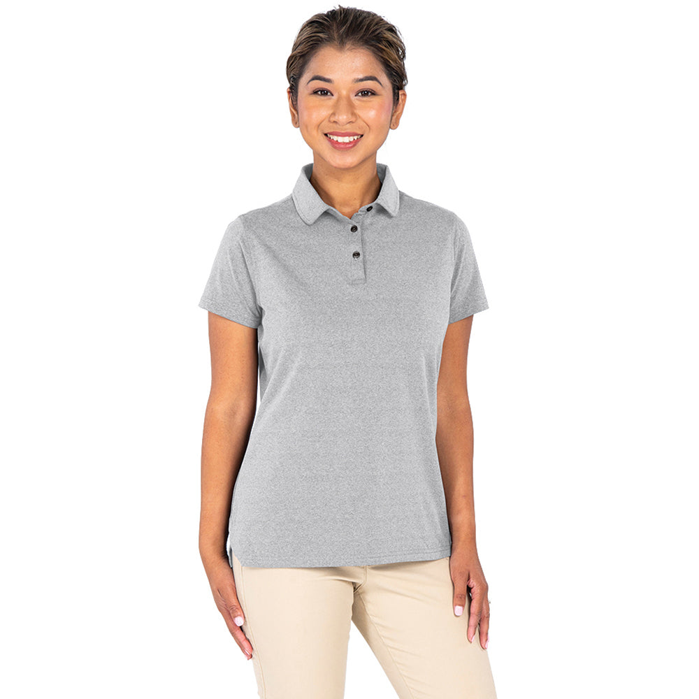 Charles River Women's Light Grey Heathered Eco-Logic Stretch Polo