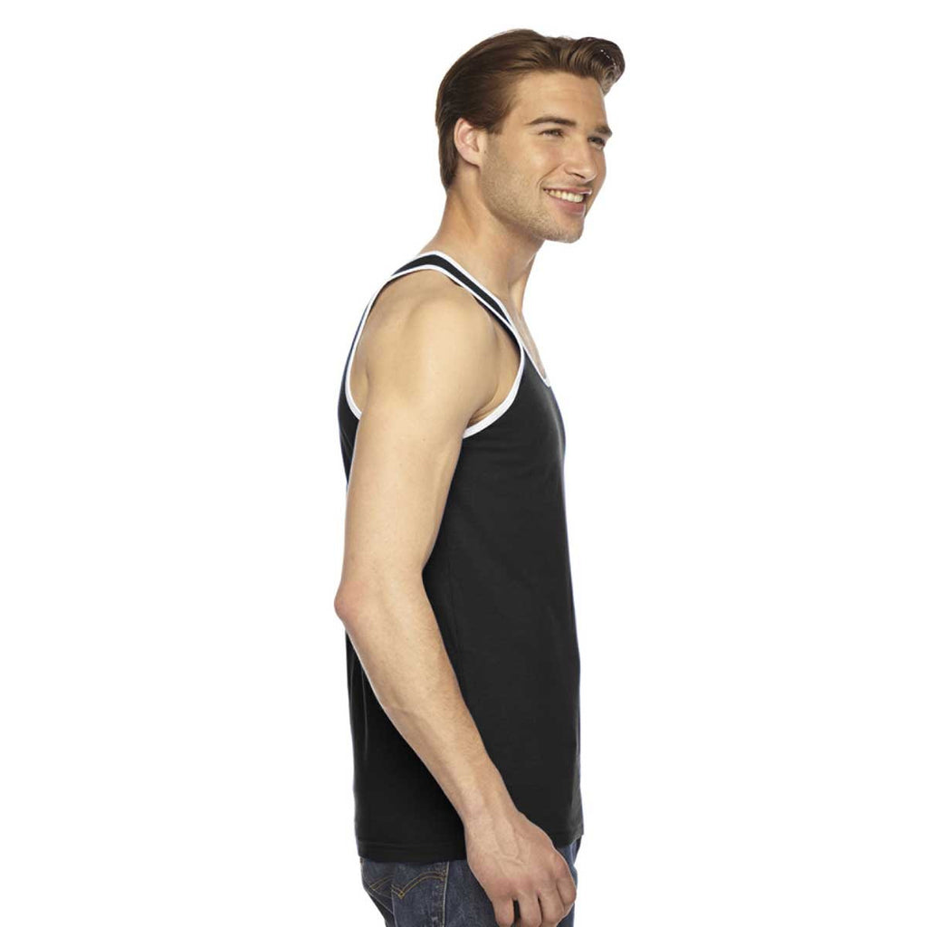 American Apparel Unisex Black/White Fine Jersey Tank