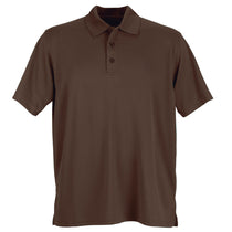 Vansport Men's Brown Omega Solid Mesh Tech Polo