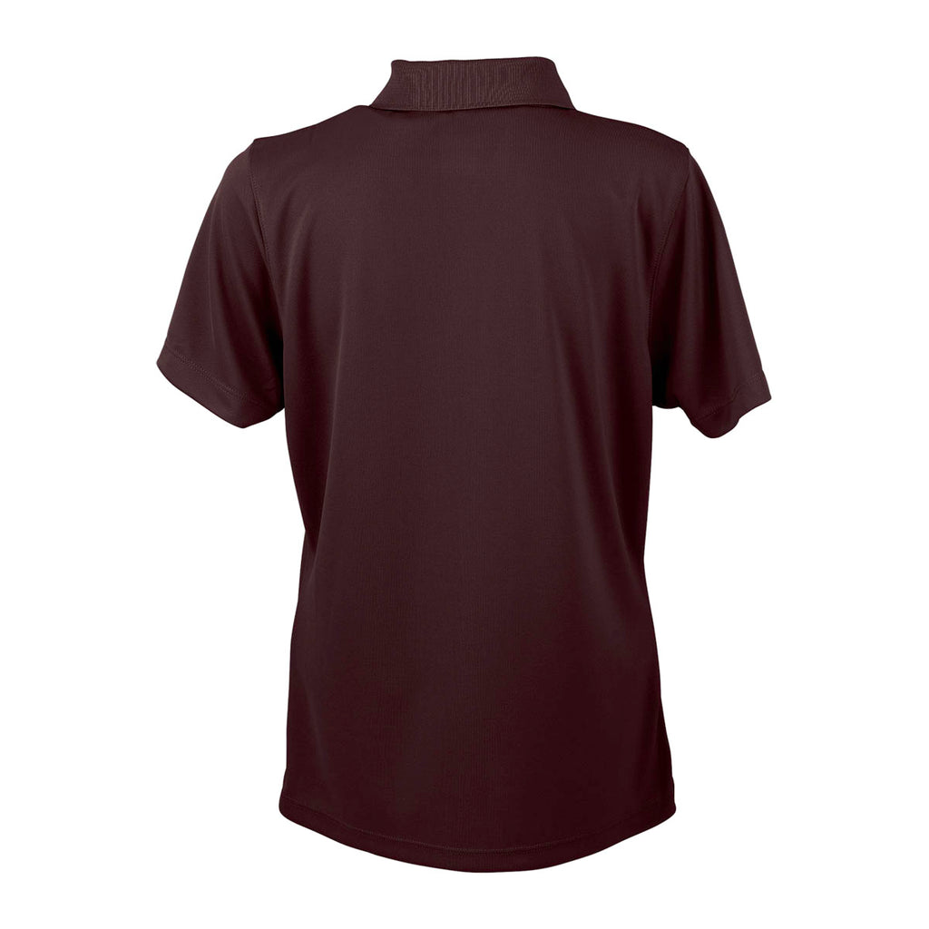 Vansport Women's Deep Maroon Omega Solid Mesh Tech Polo