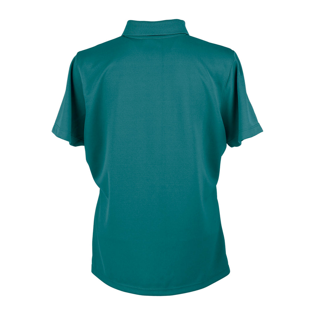 Vansport Women's Teal Omega Solid Mesh Tech Polo